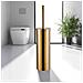 Spazzola Wc Autoportante In Acciaio Inox Spazzolato Oro - Foto miniatura 2