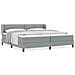 Letto box spring con materasso Grigio chiaro 200 x 200 cm - Foto miniatura 4