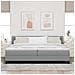 Letto box spring con materasso Grigio chiaro 200 x 200 cm - Foto miniatura 5