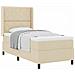 Letto a molle con materasso Crema 100 x 200 cm Tessuto - Foto miniatura 3