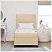 Letto a molle con materasso Crema 100 x 200 cm Tessuto - Foto miniatura 5