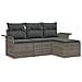 Set Divano da Giardino con cuscino 4 pcs Grigio Poly Rattan - Foto miniatura 1
