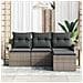 Set Divano da Giardino con cuscino 4 pcs Grigio Poly Rattan - Foto miniatura 3