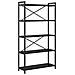Libreria Rovere nero 80 x 30 x 153 cm Legno multistrato - Foto miniatura 1