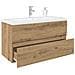 Mobile Bagno con Lavabo Integrato&Rubinetto Rovere Artigianale - Foto miniatura 2