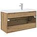 Mobile Bagno con Lavabo Integrato&Rubinetto Rovere Artigianale - Foto miniatura 8