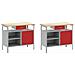 Set banco da lavoro con cassetto 8 pcs Rosso e Grigio - Foto miniatura 7