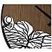 Orologio Da Parete Wood Leaf In Legno E Ferro Con Decoro Foglia - Foto miniatura 2