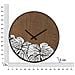 Orologio Da Parete Wood Leaf In Legno E Ferro Con Decoro Foglia - Foto miniatura 6