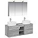 Set di mobili per il bagno 4 pcs Sonoma grigio - Foto miniatura 1