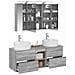 Set di mobili per il bagno 4 pcs Sonoma grigio - Foto miniatura 3