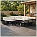 Set Divano da Giardino 12 pz Nero e Bianco Crema polyrattan - Foto miniatura 6