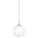 Rondo Sospensione Sfera Vetro Bianco Piu Nickel 100w E27 Diametro 30cm - Foto miniatura 1