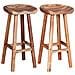 Set 2 Sgabelli Da Bar In Legno Massello Di Acacia 38x37x76 Cm - Foto miniatura 1