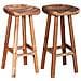 Set 2 Sgabelli Da Bar In Legno Massello Di Acacia 38x37x76 Cm - Foto miniatura 2