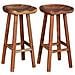 Set 2 Sgabelli Da Bar In Legno Massello Di Acacia 38x37x76 Cm - Foto miniatura 3