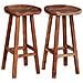 Set 2 Sgabelli Da Bar In Legno Massello Di Acacia 38x37x76 Cm - Foto miniatura 4