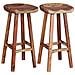 Set 2 Sgabelli Da Bar In Legno Massello Di Acacia 38x37x76 Cm - Foto miniatura 5