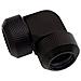 Eiszapfen 13mm Hardtube Compression Fitting 90° L-connector For Plexi- Brass Tubes (rigid Or Hard Tubes) - Knurled - Deep Black - Foto miniatura 3