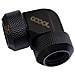 Eiszapfen 13mm Hardtube Compression Fitting 90° L-connector For Plexi- Brass Tubes (rigid Or Hard Tubes) - Knurled - Deep Black - Foto miniatura 4