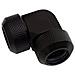 Eiszapfen 13mm Hardtube Compression Fitting 90° L-connector For Plexi- Brass Tubes (rigid Or Hard Tubes) - Knurled - Deep Black - Foto miniatura 6