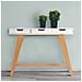 Venta-stock Tavolo Console Miranda 3 Cassetti Bianco, Legno Massello Piede - Foto miniatura 4