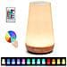 Comodino Lampada Luce Di Notte Di Tocco Led Usb Ricaricabile Telecomando Dimmable Muti-colori Lampada Portatile Per Camera Soggiorno Camping Kids Baby Base In Legno - Foto miniatura 1