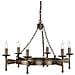 Lampadario A 6 Luci Finitura Bronzo Antico, Attacco E14 - Foto miniatura 1