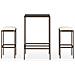 Set Bar da Giardino 3 pz con Cuscini Polyrattan Marrone - Foto miniatura 1