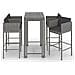 Set Da Bar Da Giardino 5 Pz Con Cuscini In Polyrattan Grigio - Foto miniatura 2