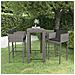 Set Da Bar Da Giardino 5 Pz Con Cuscini In Polyrattan Grigio - Foto miniatura 1