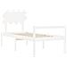 Letto per Anziani con Testiera Bianco Single in Legno Massello - Foto miniatura 3