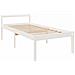 Letto per Anziani con Testiera Bianco Single in Legno Massello - Foto miniatura 4