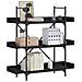Libreria A 3 Ripiani Nera 100x33x108,5 Cm In Legno Multistrato - Foto miniatura 1