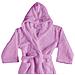 Accappatoio Con Cappuccio In Morbida Spugna Mod. Sophie Tinta Unita Vari Colori Xl Lilla - Foto miniatura 3