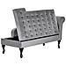 Chaise Longue Versione Destra Pessac Velluto Grigio Chiaro Con Contenitore - Foto miniatura 2