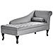 Chaise Longue Versione Destra Pessac Velluto Grigio Chiaro Con Contenitore - Foto miniatura 4