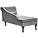 Chaise Longue Versione Destra Pessac Velluto Grigio Chiaro Con Contenitore - Foto miniatura 6