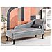 Chaise Longue Versione Destra Pessac Velluto Grigio Chiaro Con Contenitore - Foto miniatura 1