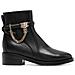 Hamilton Flat Bootie Stivaletti Pelle Di Mucca Scarpe Donna Nero Eu 41, 40f3hame5l-001 - Foto miniatura 2