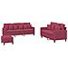 Set di Divani 3 pz con Cuscini Rosso Vino in Velluto - Foto miniatura 1