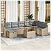 Set di Sofà da Giardino 9 Pezzi con Cuscini Beige Rattan Sintetico - Foto miniatura 2