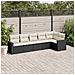 Set Divano da Giardino 6 pz con Cuscini Nero in Polyrattan - Foto miniatura 2