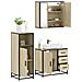 Set Mobili da Bagno 3 pz Rovere Sonoma in Legno Multistrato - Foto miniatura 2