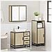 Set Mobili da Bagno 3 pz Rovere Sonoma in Legno Multistrato - Foto miniatura 4