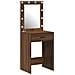 Tavolo da toeletta con luci LED Rovere marrone 50x41x135 cm - Foto miniatura 1