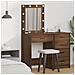 Tavolo da toeletta con luci LED Rovere marrone 50x41x135 cm - Foto miniatura 2