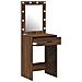 Tavolo da toeletta con luci LED Rovere marrone 50x41x135 cm - Foto miniatura 4