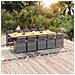 Set Pranzo da Giardino 11 pz con Cuscini in Polyrattan Grigio - Foto miniatura 2