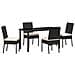 Set da Pranzo per Giardino 5 pcs Nero Poly Rattan - Foto miniatura 1